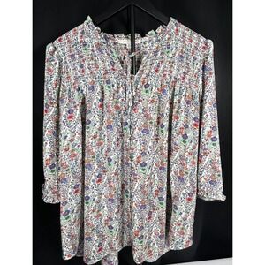 Rose + Olive Women's Blouse – Size 1X – Boho Floral Beauty!